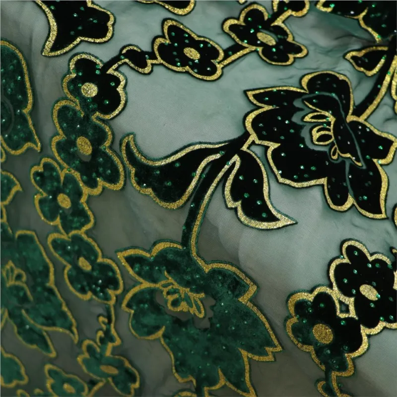 Silk velvet woven embossed diamond-embossed and patterned Qiaoqi fabric for fashionable clothing