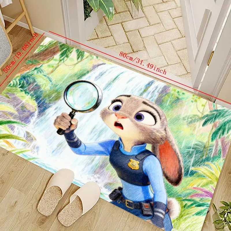 1 шт. Disney Zootopia Judy Hopps полицейский кролик детектив мультфильм напольный коврик, яркий дизайн водопада в джунглях с увеличительным стеклом, Товары АСГ