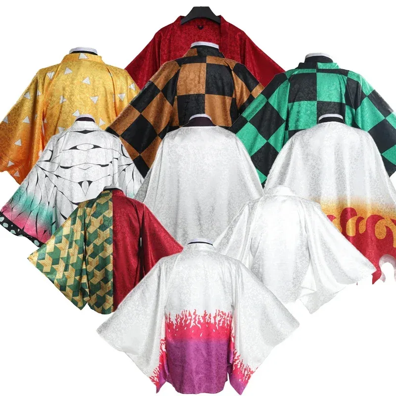 Kamado Tanjirou Brocade Cosplay Cape Kochou Shinobu Rengoku Kyoujou Tomioka Giyuu Haori Yukata Casual Kimono Cloak NM21