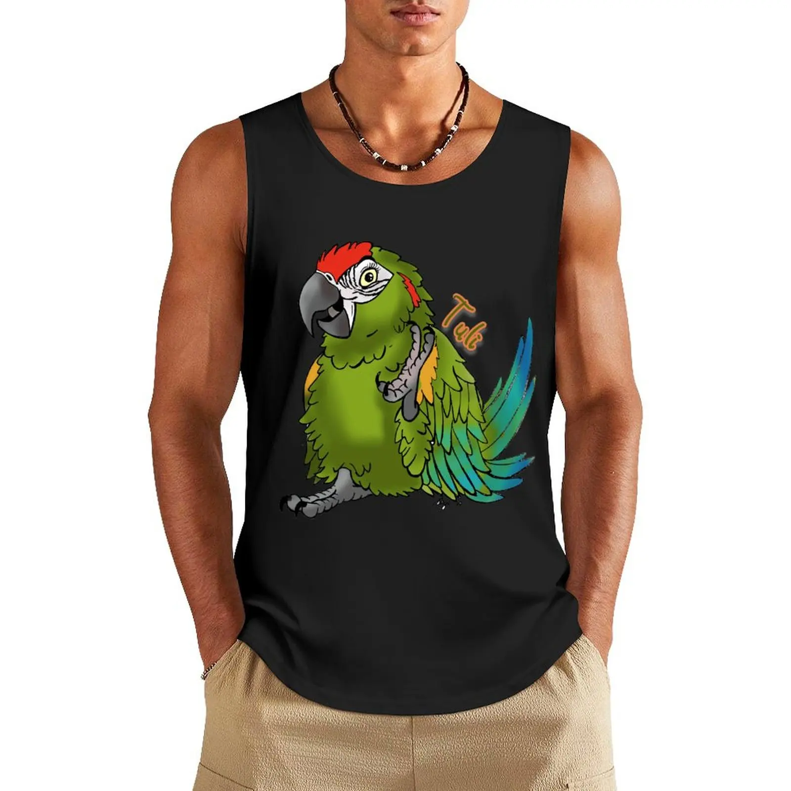 Tuli the Red Fronted Macaw Tank Top одежда для мужчин, летняя одежда для мужчин 2025г