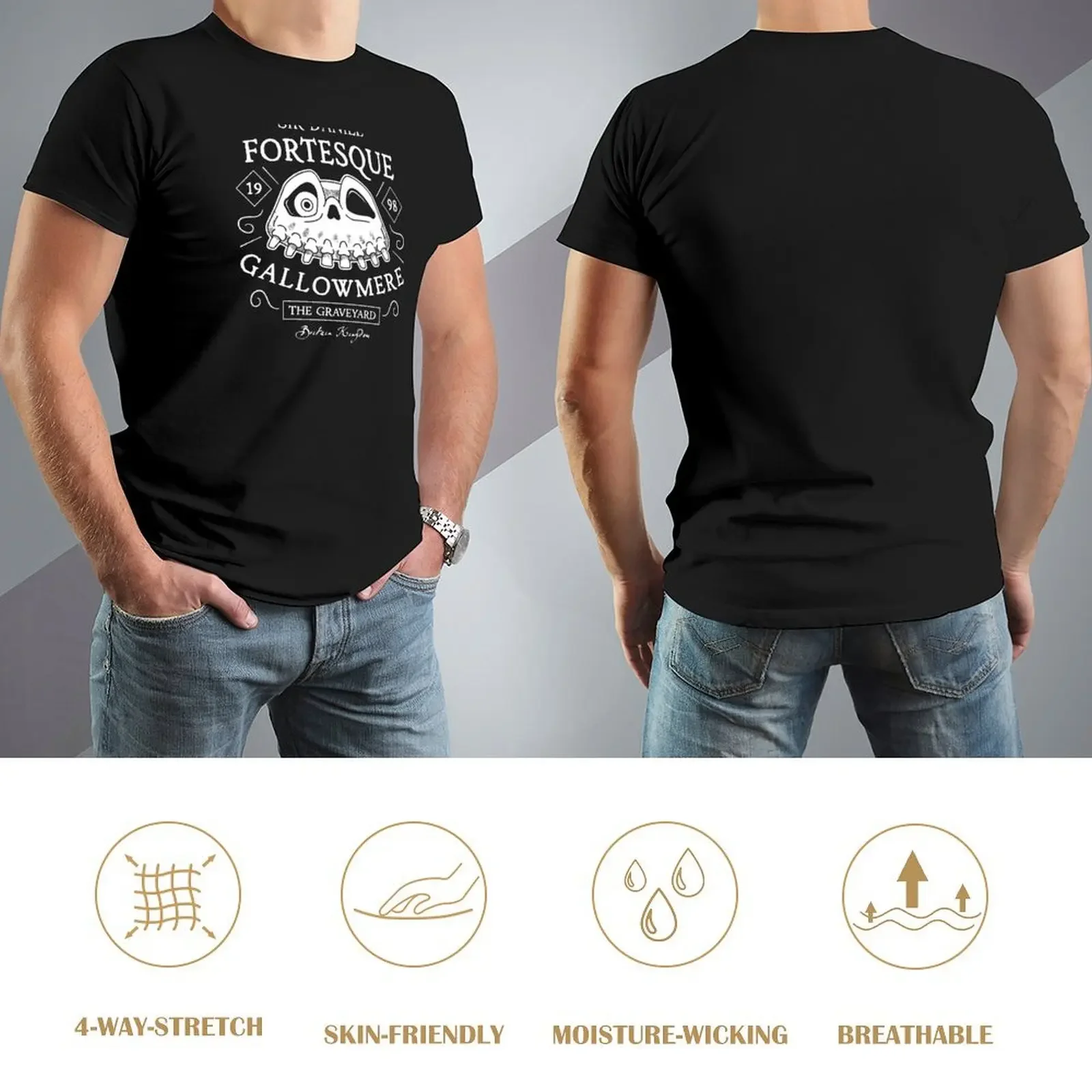 Фото Футболка Daniel Fortesque Crest, винтажные футболки, винтажная одежда, одежда в стиле аниме, футболки с рисунком рэпера, мужская дизайнерская футболка №4