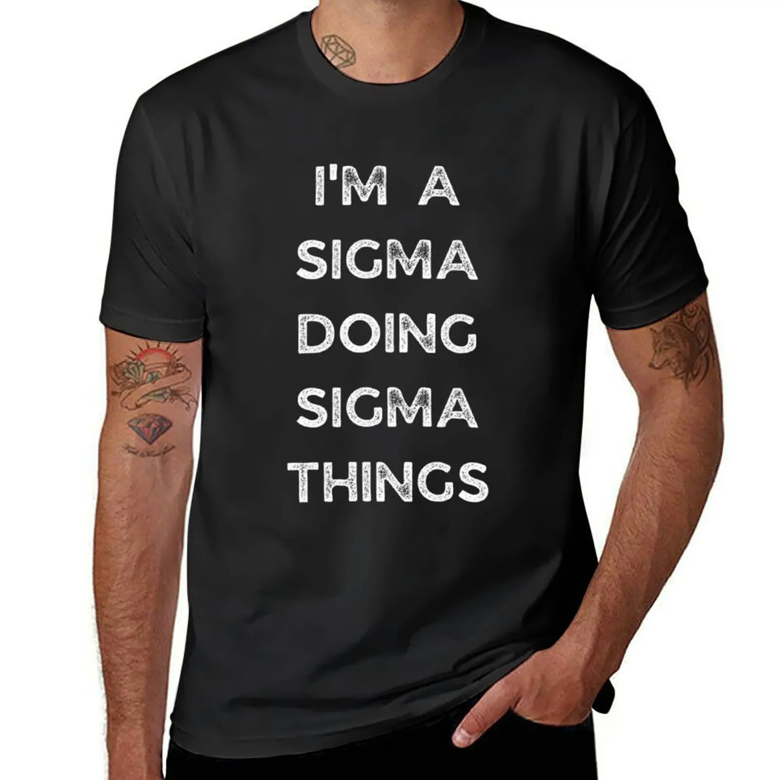 Футболка I'm a sigma doing sigma things, новинка, мужские футболки большого и высокого размера с принтом животных для мальчиков
