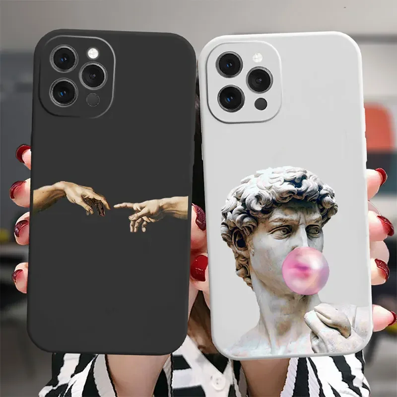 Чехол для телефона Samsung Galaxy S10 S20 S21 S22 S23 S24 FE Plus Ultra Note 20 с художественной фреской Микеланджело сотворением Адама Давида