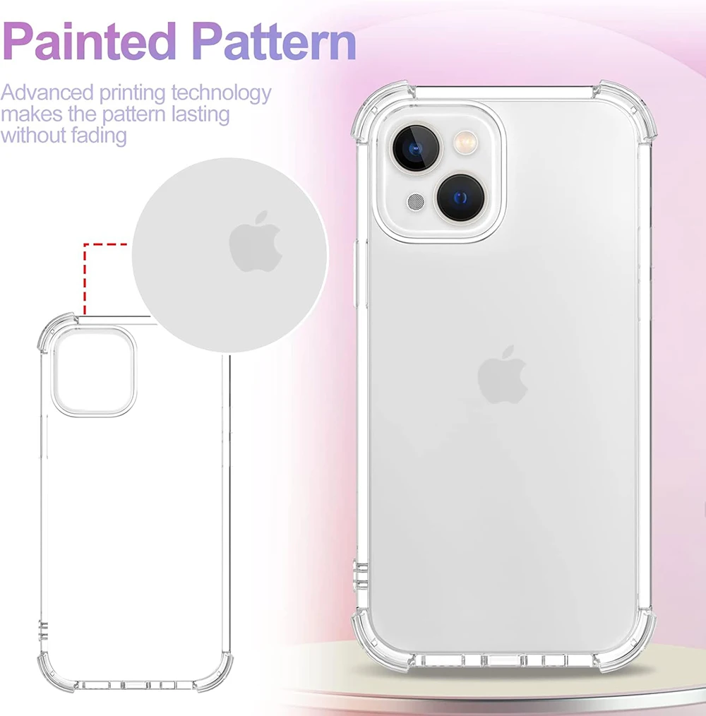 Фото Противоударный чехол для iPhone 15 14 13 12 11 Pro Max, Ультратонкий силиконовый мягкий прозрачный чехол для Apple 13 12 Mini 15 14 Plus, чехол 11 №5