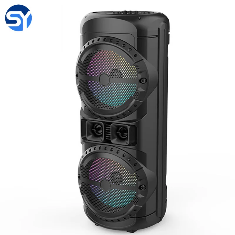 Супербольшая уличная Bluetooth Колонка 125 Вт, 12 дюймов, сабвуфер с двойным гудком, Портативная Беспроводная колонка с басами и микрофоном, FM