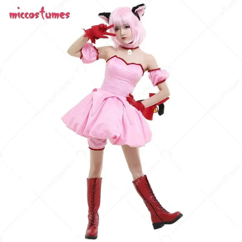 CyMiccostumes женский аниме Mew Mew Косплей Костюм трансформированное короткое розовое платье с кошачьими ушками и хвостом (art.: 3920d18f7658a) - 3920d18f7658a