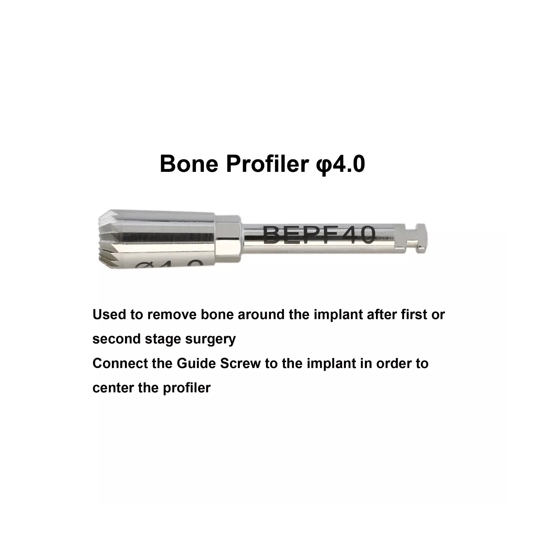 Фото Универсальный имплантат подходит для Hiossen Bone Profiler Ø4.0 Направляющий винт M и R Ручные драйверы 1,2 мм №2