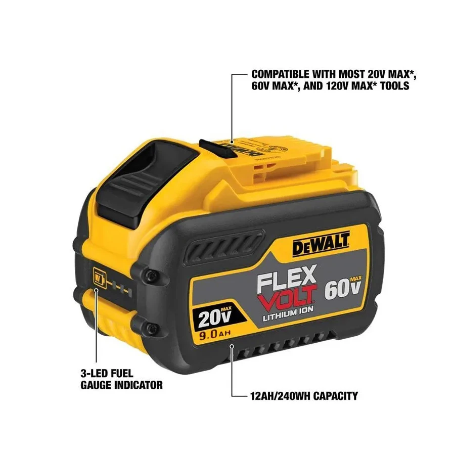 Фото DEWALT DCB609 оригинальная литиевая батарея 20 В/60 В 9 Ач MAX интеллектуальная перезаряжаемая компактная батарея с переменным напряжением для электроинструмента №2