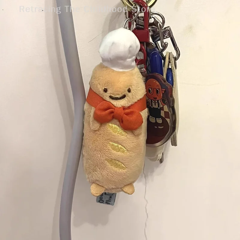 Мультяшный французский хлеб, плюшевая кукла, брелок, креативный брелок для хлеба, милая сумка, подвеска, аксессуары для ключей для девочек, подарки