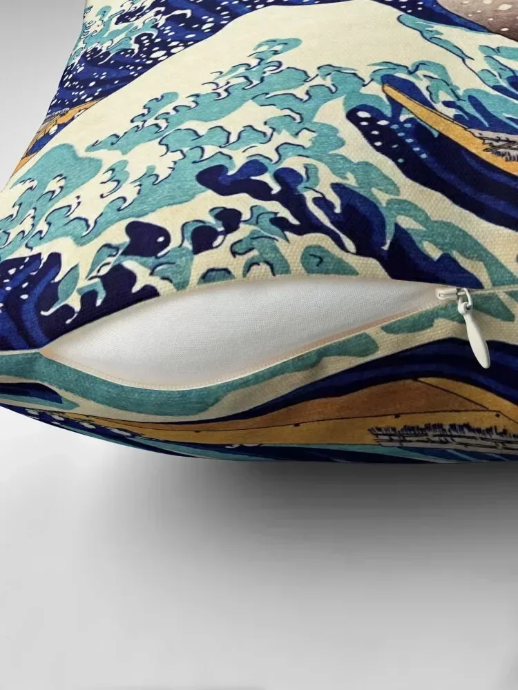 Фото Katsushika Hokusai The Great Wave Off Kanagawa, декоративная подушка, чехлы для диванов, предметы домашнего декора, подушки, эстетическая подушка №2