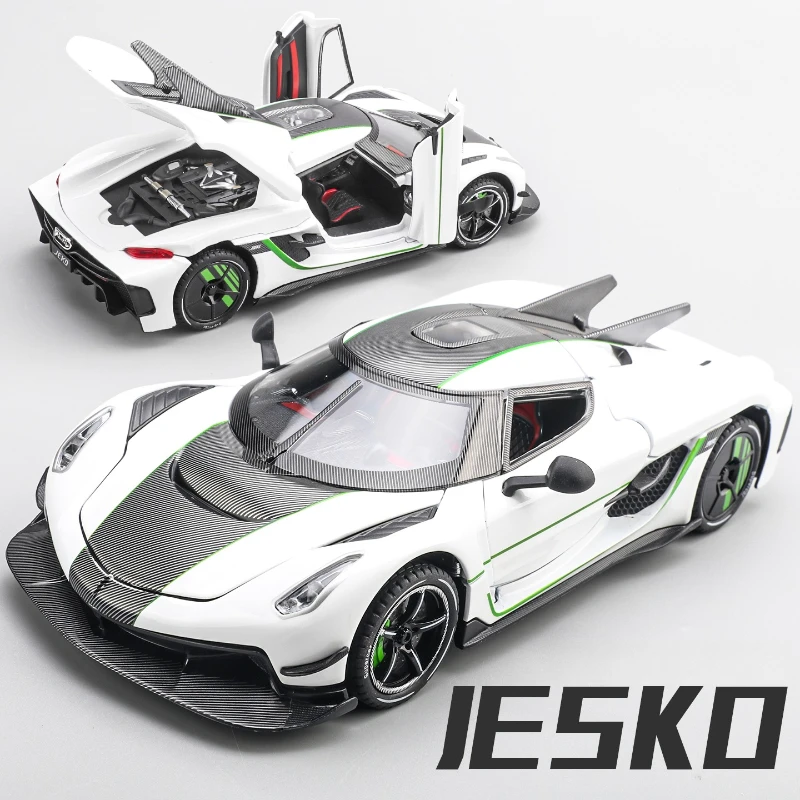 1:24 Jesko Absolut, имитация сплава, литая под давлением модель спортивного автомобиля, звуковая и световая модель, игрушечный автомобиль, подарок на день рождения для мальчика
