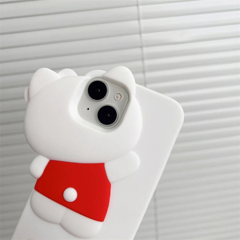 Фото Чехол для телефона Kawaii с 3D мультфильмом «Hello Kitty» для iPhone 16, promax 15, 14, 13 Plus, 12 Pro Max, мягкий силиконовый чехол с бантом №5