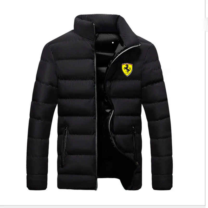 Мужская куртка с принтом Ferrari, хлопковая пуховая куртка, верхняя одежда на молнии с капюшоном, Повседневная мода, осеньзима, модель 2023 (art.: 3920c2dc5f68d) - 3920c2dc5f68d