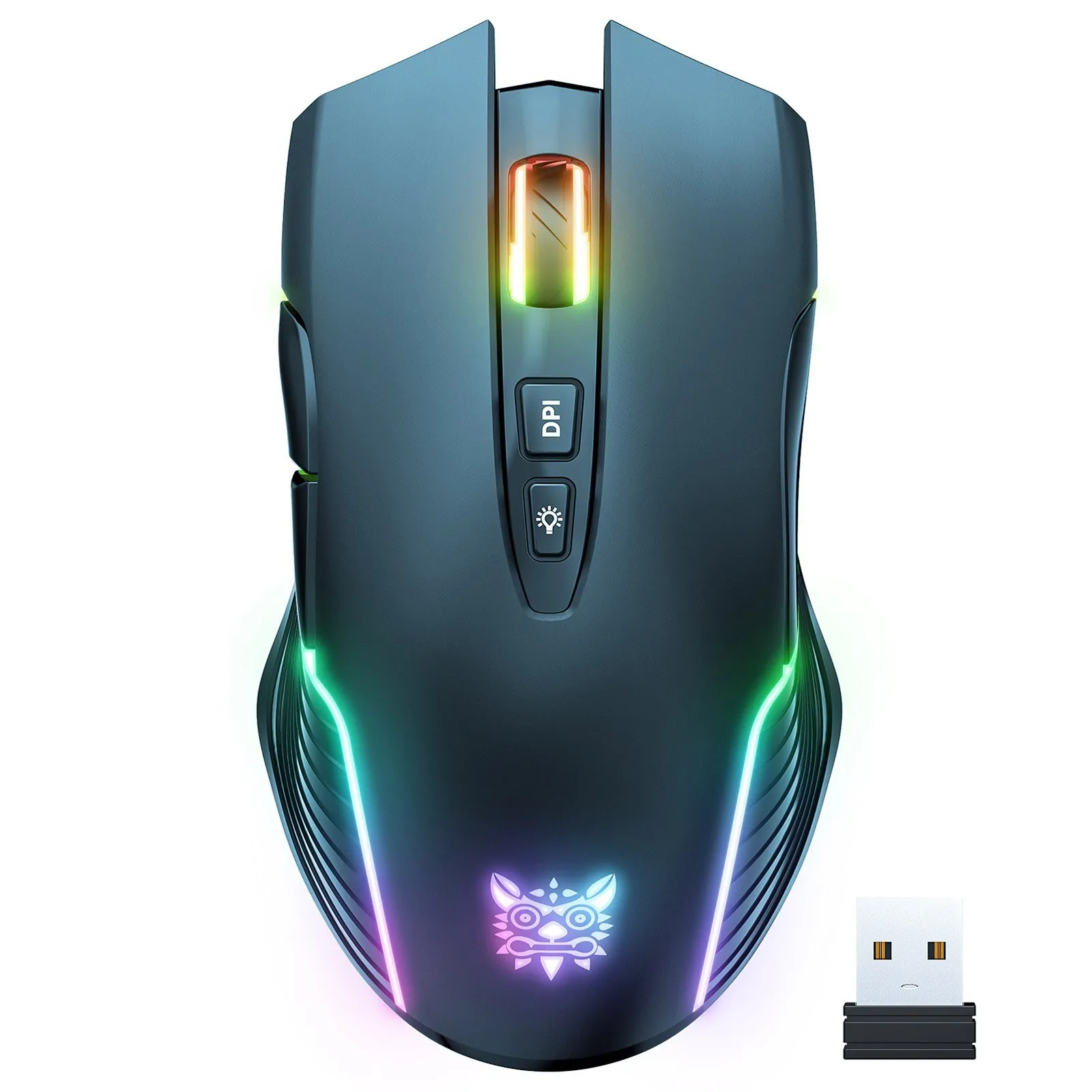 Беспроводная игровая мышь, 2,4 ГГц, RGB подсветка, мышь для киберспорта, оптическая компьютерная мышь, 5 регулируемых DPI с 7 программируемыми кнопками