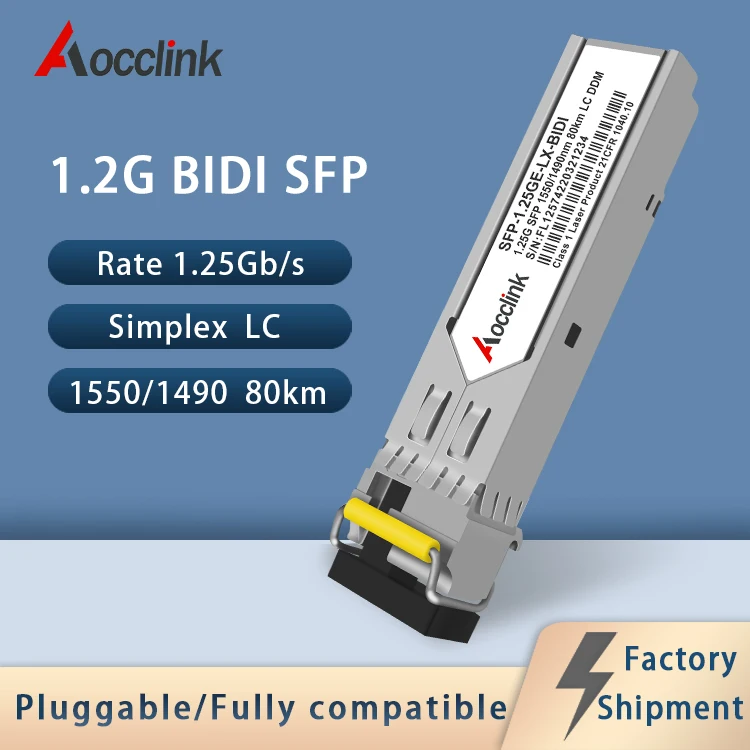 1.25G SFP BIDI 80 км одноволоконный модуль LC tx1490nm rx1550nm двунаправленный оптоволоконный приемопередатчик; одноволоконный LC для Ethernet Оборудование для связи