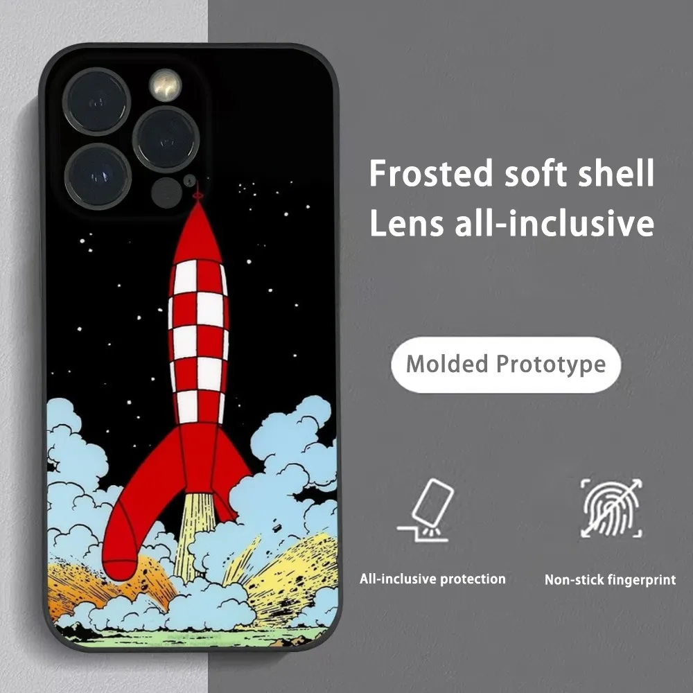 Фото Чехол для телефона A-Adventures Of-T-tintins для iPhone 16, 15, 14, 13, Pro Max Plus Mini Frosted Soft Shell Funda №2