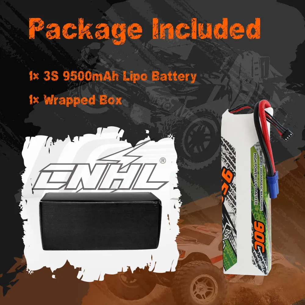 Аккумулятор CNHL Lipo 3S, 11,1 В, 9500 мАч, 90C с разъемом EC5 для планшетов (art.: 3920b44de8191) - 3920b44de8191