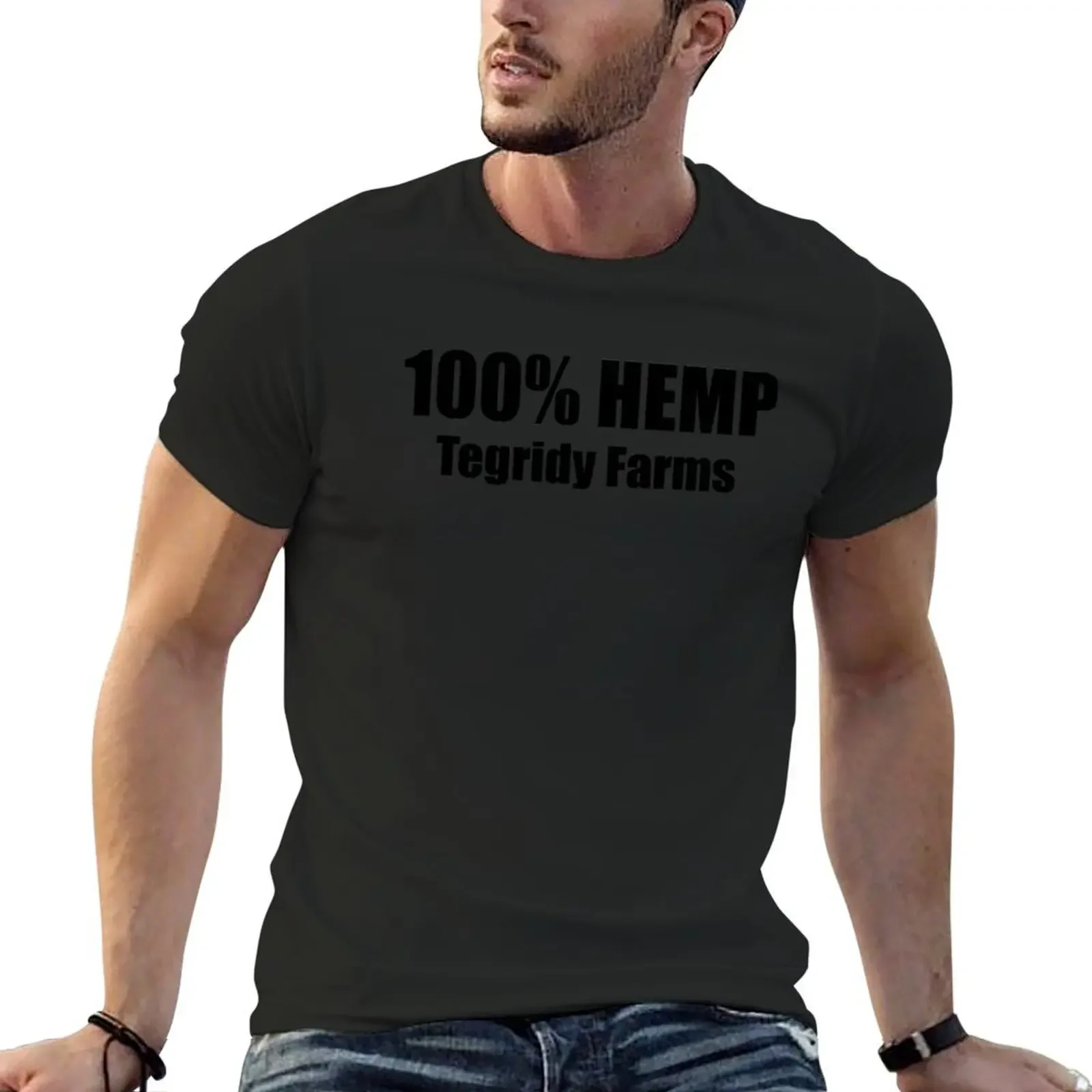 100% HEMP TEGRIDY FARMS PARODY FUN DESIGN FOR RANDY AND HIS FARM FAMILY FOR LIGHT SHIRTS Футболки больших размеров для мужчин