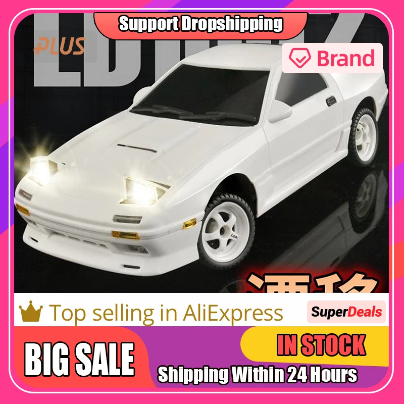 Радиоуправляемый Дрифтерный автомобиль lдок LD1802 RX7 1/18 2,4G 2WD Радиоуправляемый автомобиль с фонарями 10 км/ч перезаряжаемый Дрифтерный гоночный автомобиль для мальчиков девочек Подарки