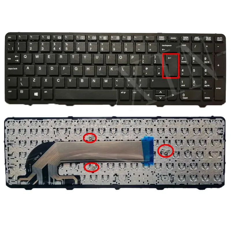 Клавиатура для ноутбука с британской рамкой для HP Probook 450 G0 G1 G2 455 G1 G2 727682 -031 Черный