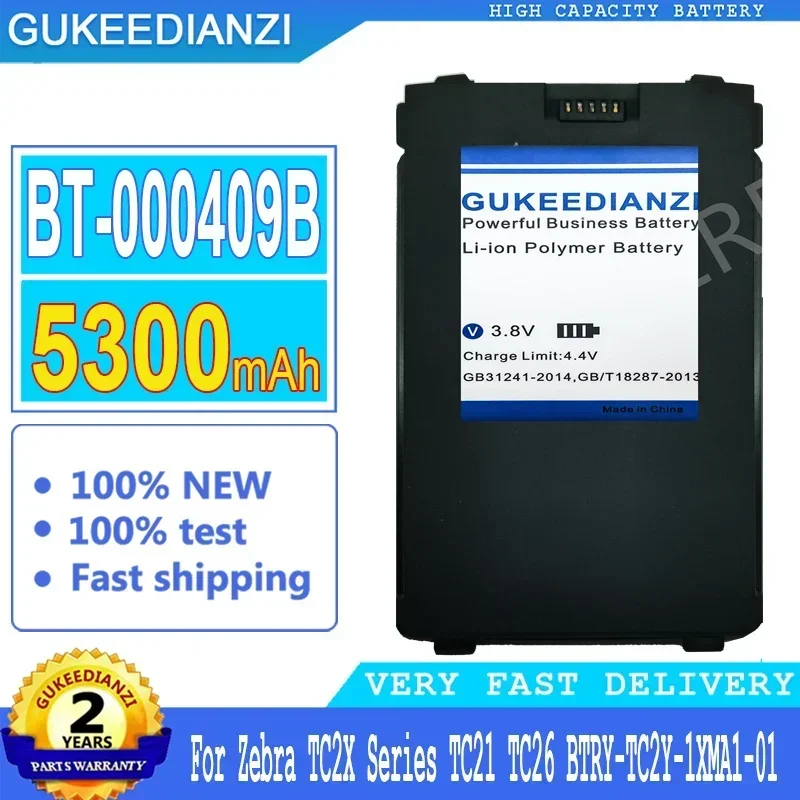 Перезаряжаемый переносной аккумулятор 3700mAh/5300mAh BT-000409B BT-000409A для Zebra TC2X Series TC21 TC26 BTRY-TC2Y-1XMA1-01