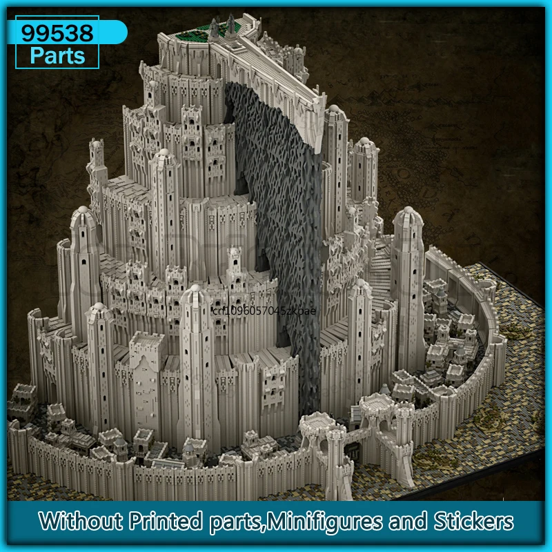 Фото Кольца UCS Белый город Большой замок Moc Строительные блоки Архитектура Технология Кирпичи DIY Сборка Модель Коллекция игрушек Подарки №2