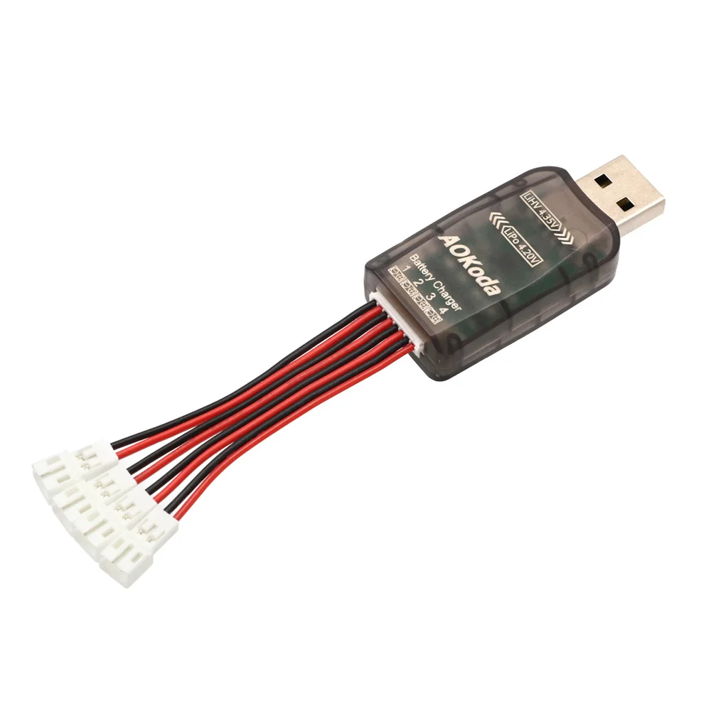 Фото 1 шт. AOKoda CX405 4CH Micro Multi USB зарядное устройство для 1S MCPX/JST Lipo LiHV Аккумулятор для радиоуправляемой модели вертолета самолета №2