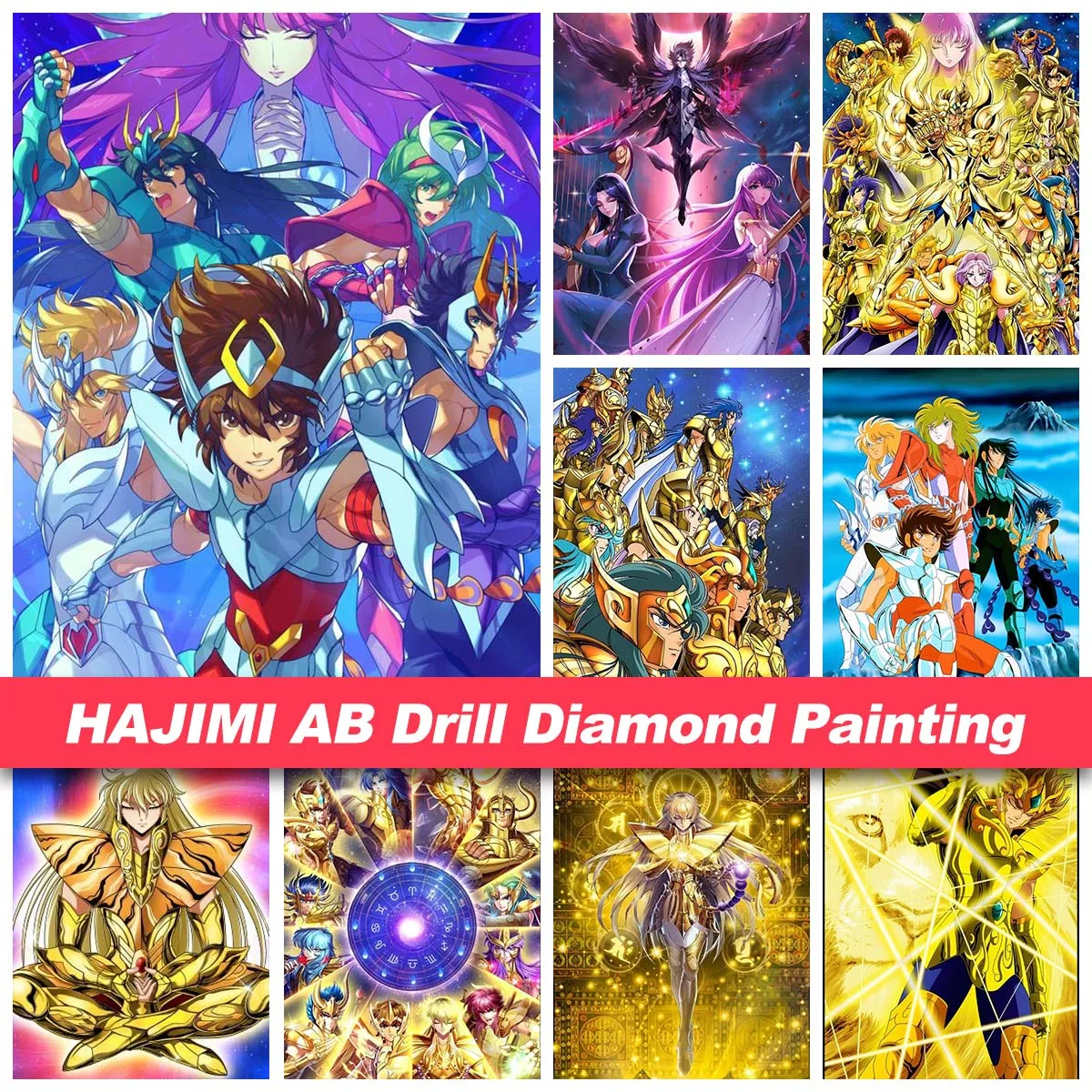 Алмазная живопись Saint Seiya 5D DIY AB Drill, мозаичная вышивка, аниме искусство, вышивка крестиком, ручная работа, семейный декор, подарок