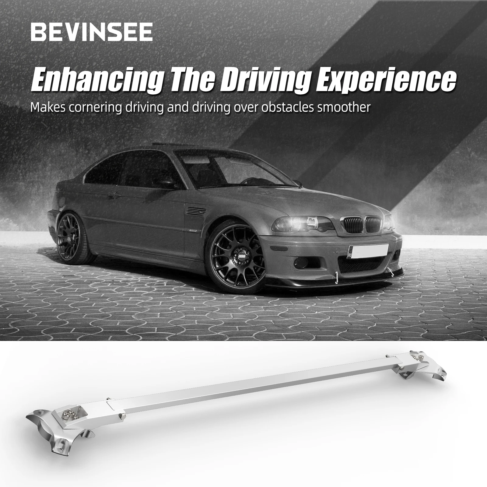 Фото BEVINSEE алюминиевая передняя стойка, распорка, автомобильные детали для BMW E46 323i 323ci 325i 325ci 328i 328ci 330i 330ci 1999-2006 №3