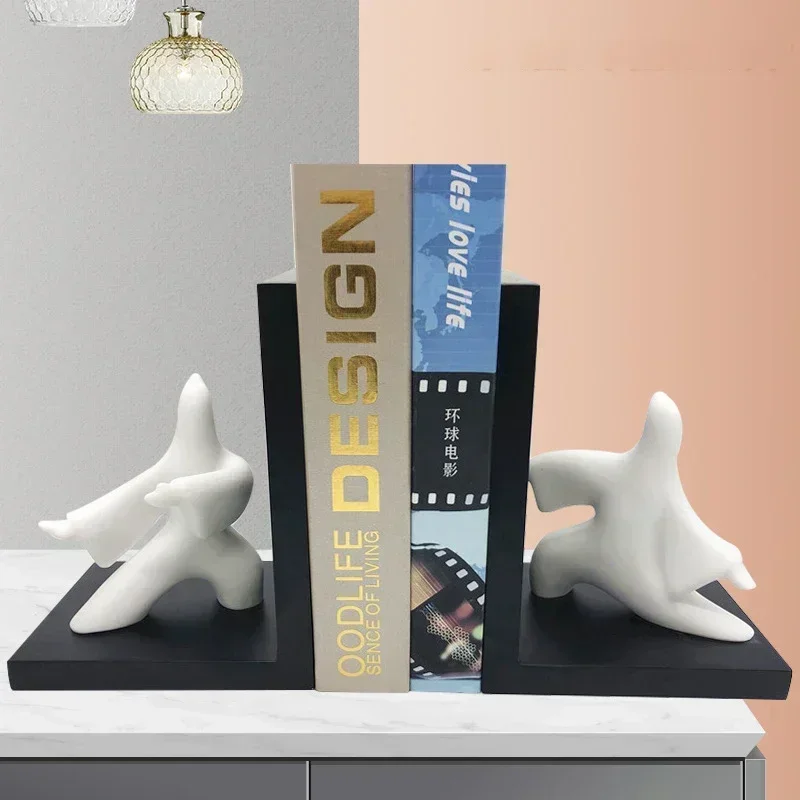 Фигурка кунгфу, креативный книжный канделябр из смолы, украшение человека, подставки для книг, современная домашняя декоративная книга с концами