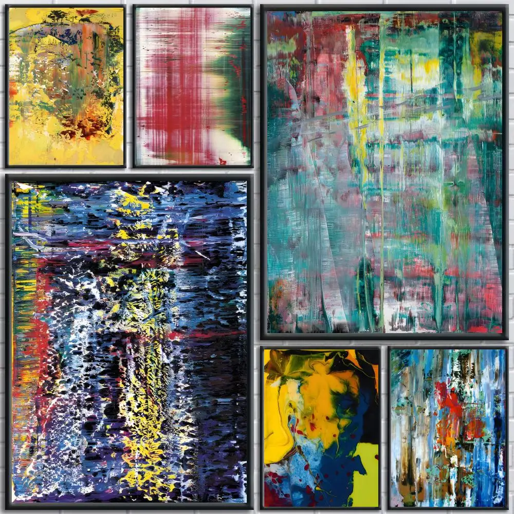 Абстрактное искусство G-Gerhard R-Richter Плакат HD Самоклеящийся Водонепроницаемый Настенный Искусство Идеально подходит для домашнего офиса, общежития, спальни, отличный подарок