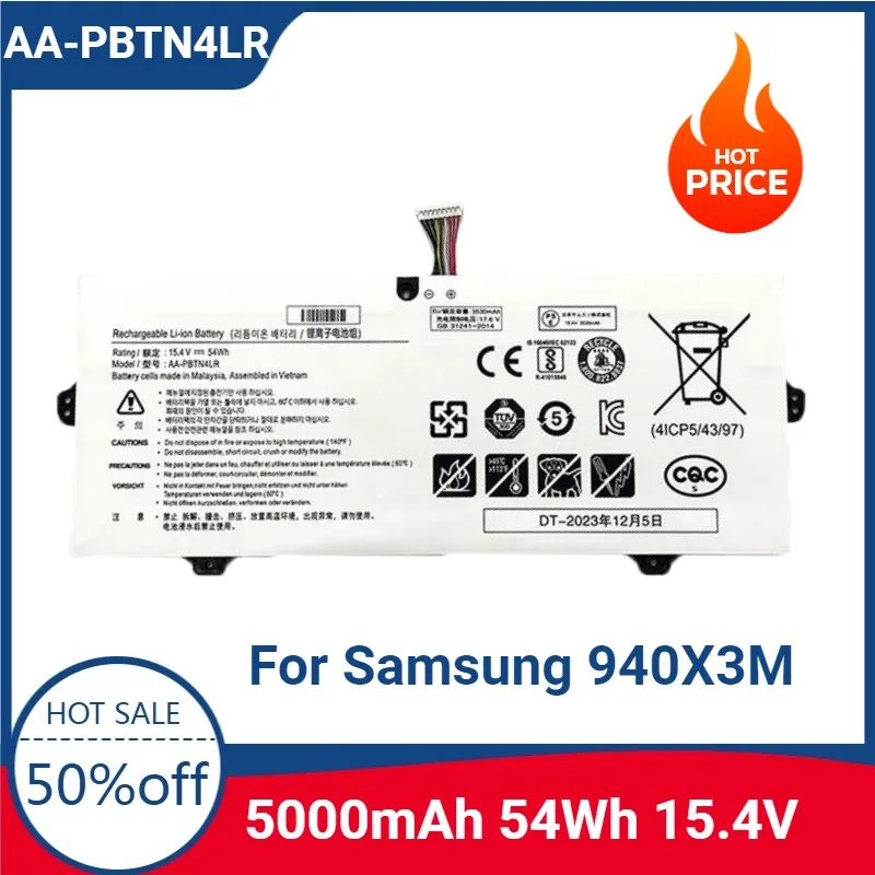 Новый аккумулятор для ноутбука 15,4 В 54 Втч AA-PBTN4LR для Samsung 940X3M 940X5M 940X5N AA-PBTN4LR-05 BA43-00386A PBTN4LR