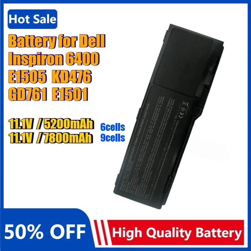 6/9 ячеек KD476 GD761 Аккумулятор для ноутбука Dell Inspiron 6400 1501 E1505 E1501 для Latitude 131L для Vostro 1000 HK421 Bateria11.1v