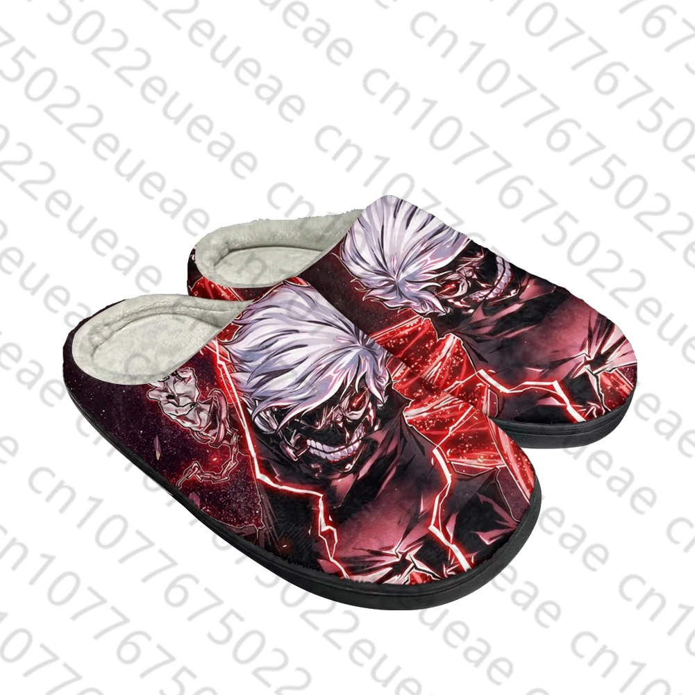 Мультяшные модные хлопковые тапочки Kaneki Ken на заказ, мужские и женские сандалии, плюшевая Повседневная сохраняющая тепло обувь, теплые удобные Тапочки