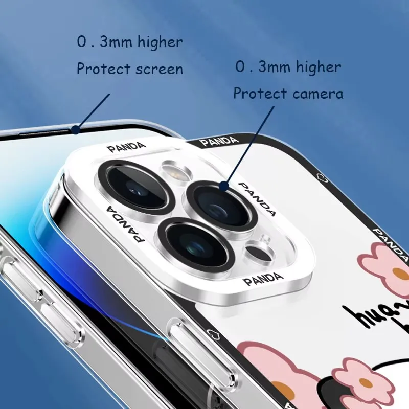Фото Чехол с милой гигантской пандой для Samsung Galaxy S24 S23 S22 Ultra S21 S20 FE Note 20 10 Plus A15 A25 A35 A55, прозрачная задняя крышка №4