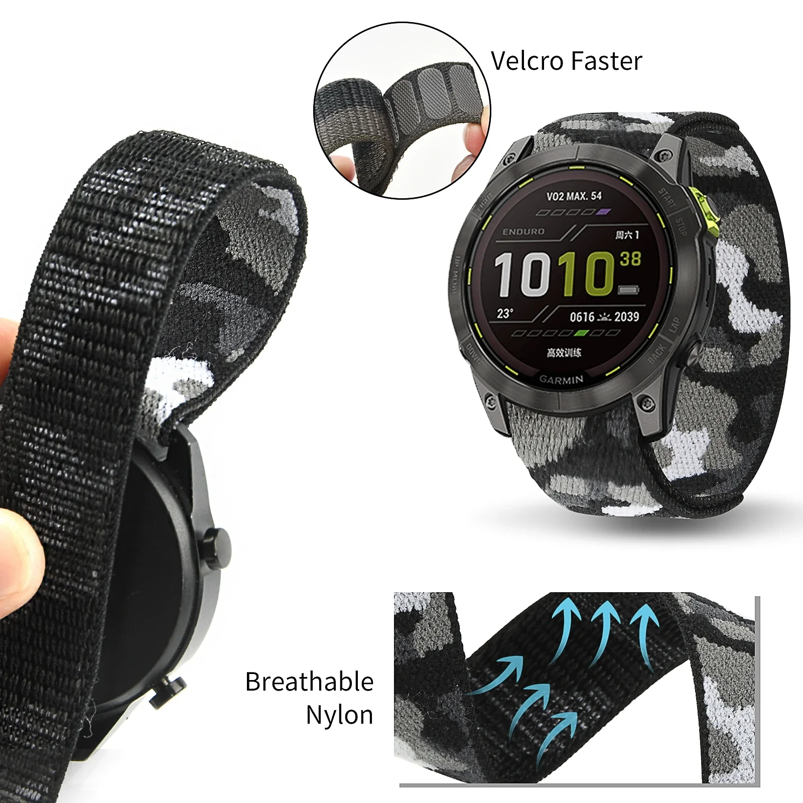 Фото Нейлоновый браслет с петлей 22/26 мм для Coros Vertix/Vertix 2, ремешок Easyfit для часов Garmin Fenix 5 5X Plus 6 6X Pro 7 7X, ремешок-браслет №4