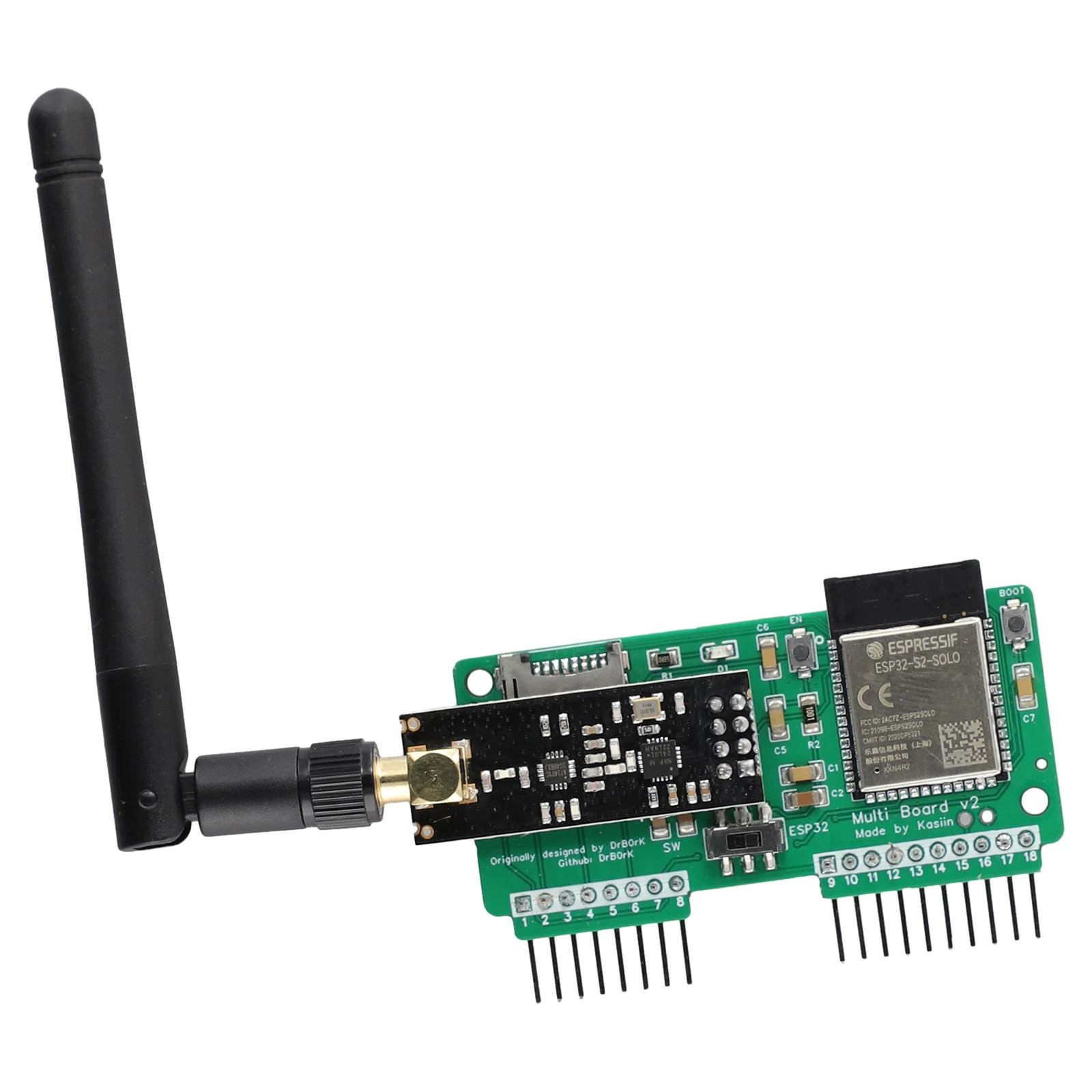 Фото Многоплатная плата Wi-Fi Flipper NRF24 + ESP32, обновленная версия, желтая плата, односторонняя, заплатка, исследование мародера №2