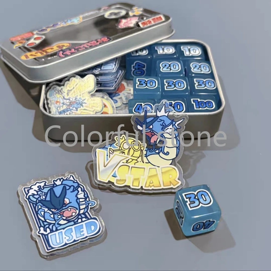PTCG Pokemon Match, счетчик повреждений, индикатор повреждений Gyarados ‌   и Маникarp ‌   Используемая настольная ролевая игра Vstar Borad Dice