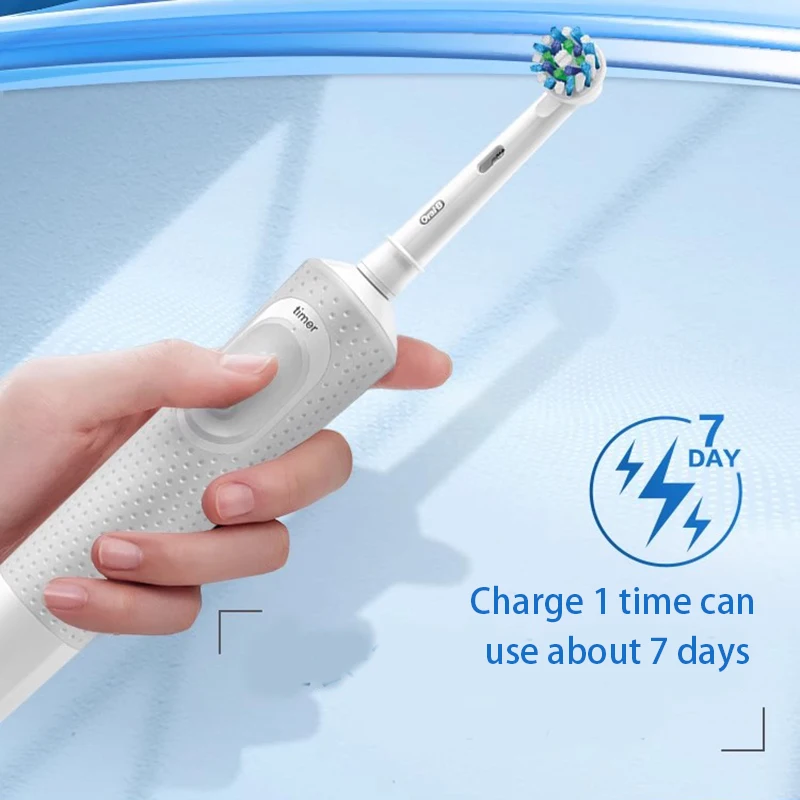 Электрическая зубная щетка Oral B Vitality для взрослых, перезаряжаемая вращающаяся 3d-зубная щетка с 8 насадками для отбеливания зубов (art.: 3920c78e9c1e9) - 3920c78e9c1e9