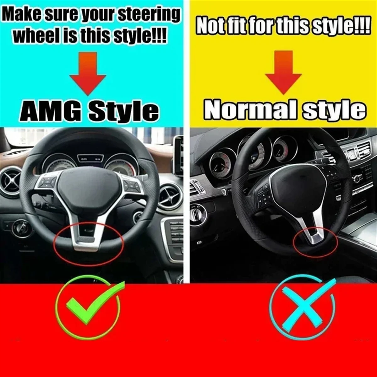 Чехол на руль Mercedes Benz Amg A B C E Glk Gla Cla Cls Class W176 W246 W204 W212 серебристый и черный (art.: 3920ca0b24d01) - 3920ca0b24d01