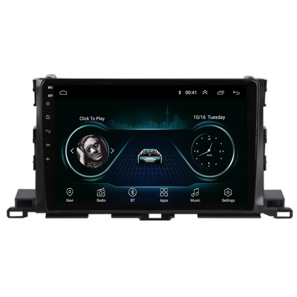 2 Din Android 13 Автомобильный стерео радио DVD GPS Мультимедийный видеоплеер 5G Wi-Fi камера DSP Carplay для Toyota Highlander 2014-2018