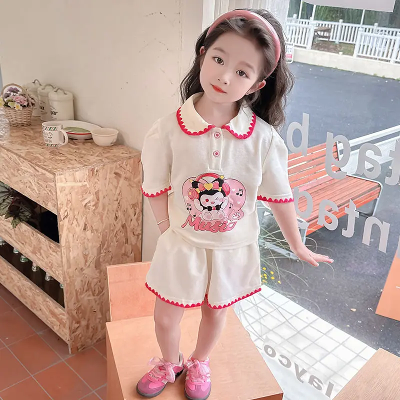 Kawaii Kuromi брюки с коротким рукавом для девочек Sanrio аниме летняя Милая мультяшная удобная детская одежда с принтом модная одежда в подарок (art.: 3920c75d8a624) - 3920c75d8a624