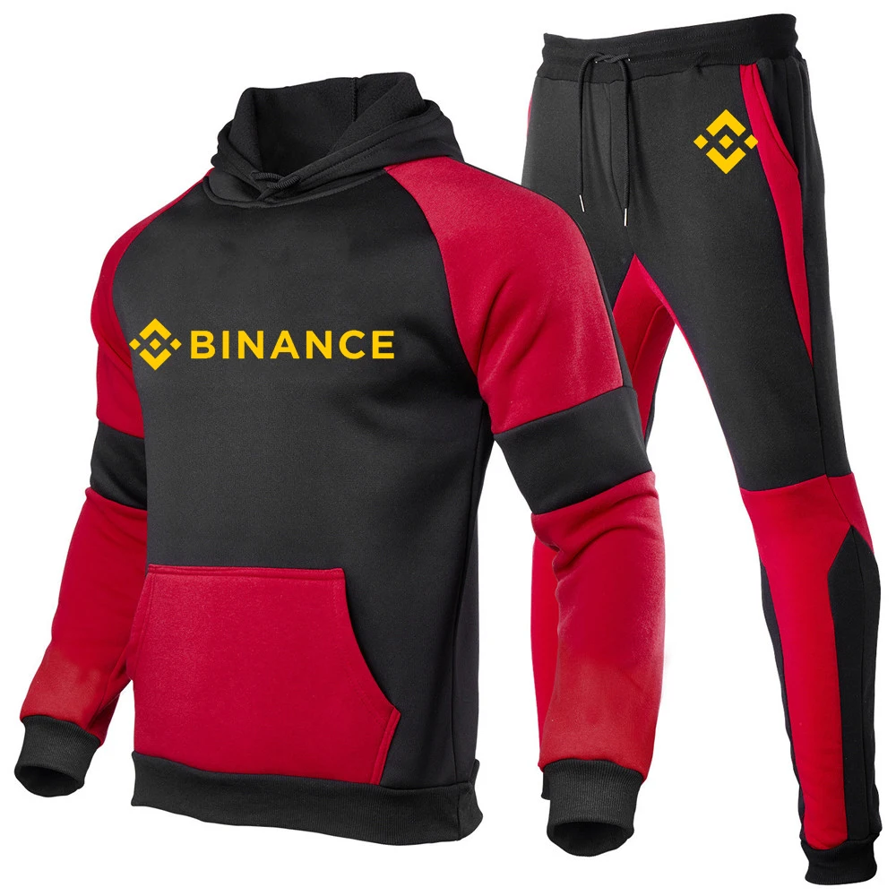 2023 весенне-осенний мужской пуловер с логотипом BINANCE CRYPTO и принтом High Street, модный пуловер с круглым вырезом, толстовки + брюки на шнурке, костюмы