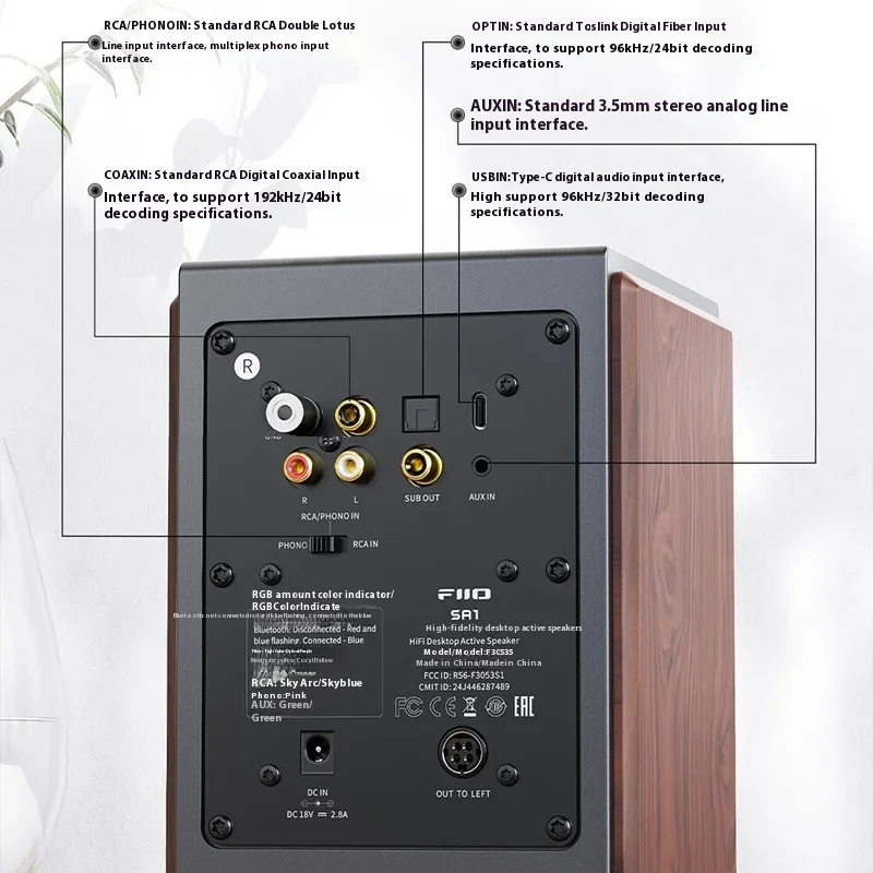 Фото FiiO SA1 HIFI Качество звука Активный динамик Настольный Bluetooth-динамик 31-сегментный высокоточный без потерь PEQ LDAC APP Настроить №4