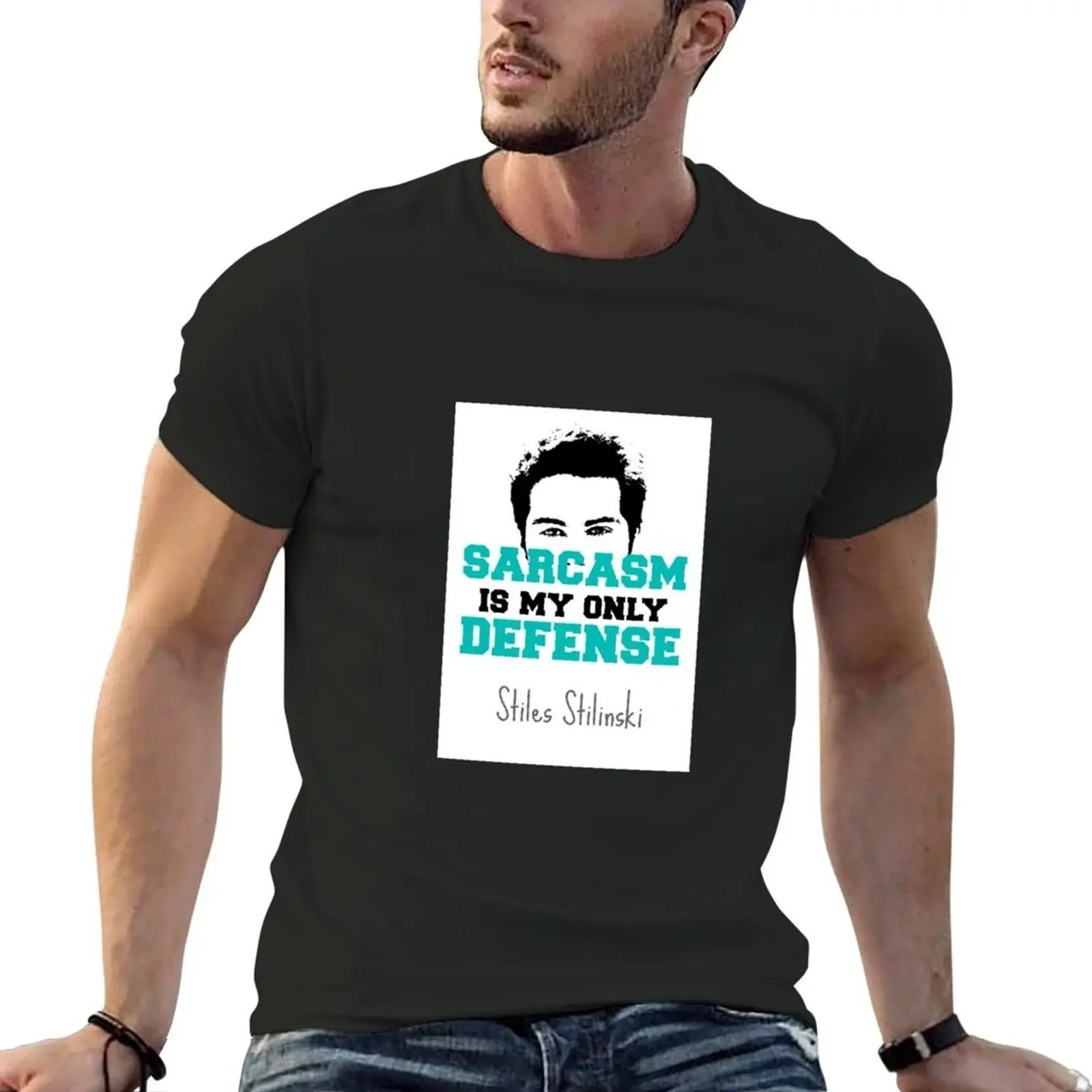 Футболка Teen Wolf Stiles Stilinski, хлопковые футболки с рисунком тяжелого веса, винтажные футболки, мужская одежда, тяжелые футболки для мужчин