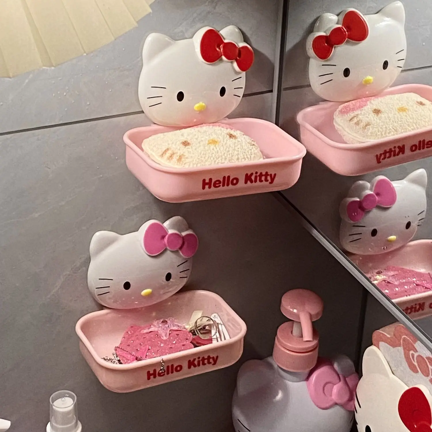 Стеллаж для мыла Hello Kitty, настенный, с ультрастабильной присоской