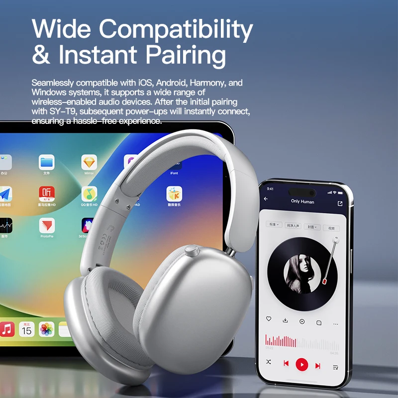 Для Sooyn SY-T9 LZ-C15 Bluetooth-наушники над ухом Время использования 20-часовой цвет Рисовый белый серебристый черный Двойное шумоподавление (art.: 3920cf0716c75) - 3920cf0716c75