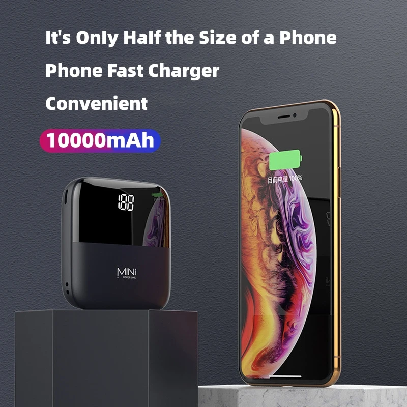 Фото 20000mAh Мини мобильный источник питания большой емкости Портативный мобильный источник 22.5W быстрое зарядное устройство с двойным USB цифровым дисплеем ультратонкий мобильный резервный аккумулятор №2