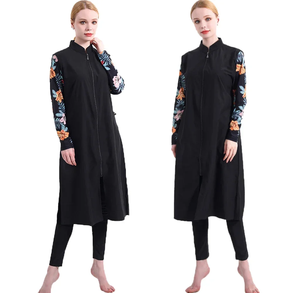 3 шт. Burkini Femme Musulmane Maillot De Bain мусульманские женские купальники с принтом брюки хиджаб купальник скромный ислам купальный костюм пляжная одежда (art.: 3920d1df4b99d) - 3920d1df4b99d