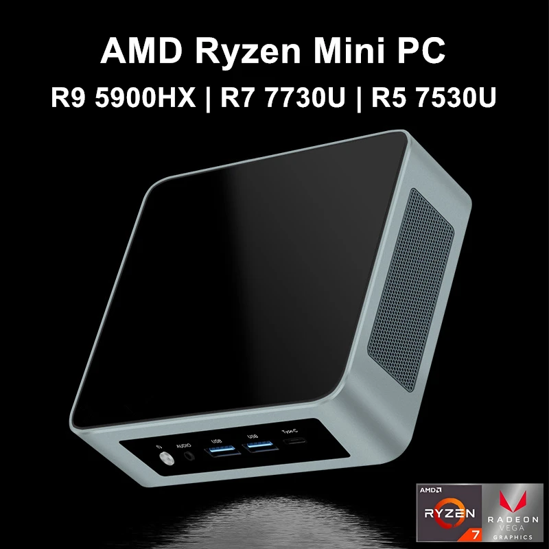 Дешевый мини-ПК Topton AMD Ryzen 9 5900HX R7 7730U R5 7530U 2xDDR4 NVMe 2xLAN Windows 11 Pro Настольный мини-игровой компьютер WiFi6E